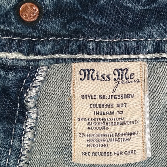 MISS ME BLUE JEANS WOMEN'S 31 (U.S. SIZE 11/12) - Picture 7 of 7